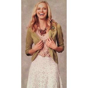 CAbi Cameo Beige Jersey Stretch Ruffle Flutter